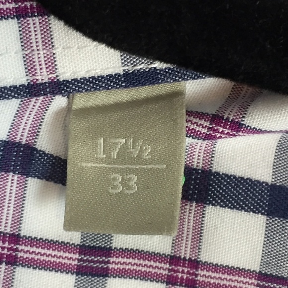 Nordstrom Traditional Fit Cotton Dress Shirt Sz 17.5 / 33 Windowpane Plaid - Picture 8 of 11